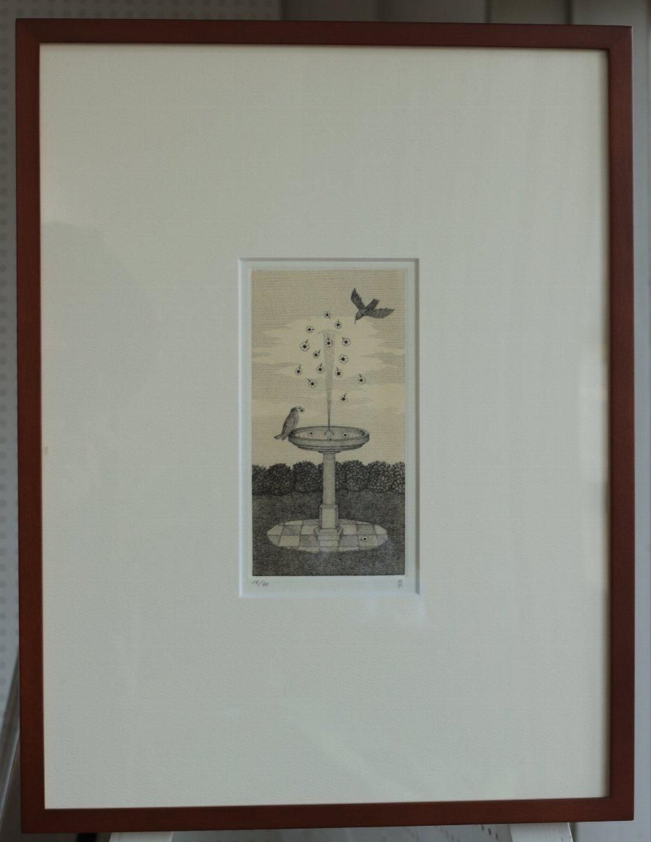 銅版画松崎滋 銅版画 松崎滋 銅版画集《夢草花図》から作品番号13 商品番号