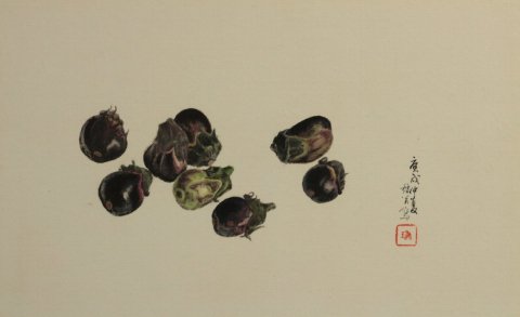 茄子／中田みずほ (日本画)