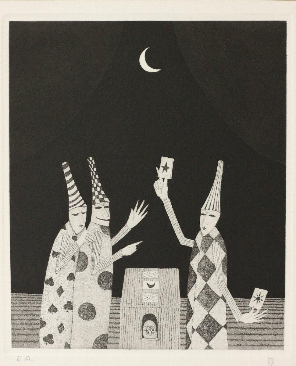 銅版画松崎滋 銅版画 松崎滋 銅版画集《三賢者》から「巡業」 商品番号