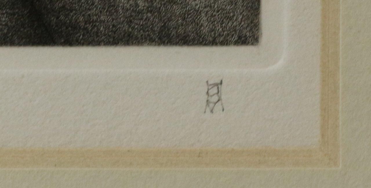 銅版画 松崎滋 銅版画集《三賢者》から「寄り道」 商品番号