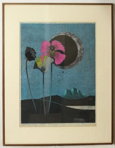 観梅／牛島憲之 (木版画・版画シート+マット)