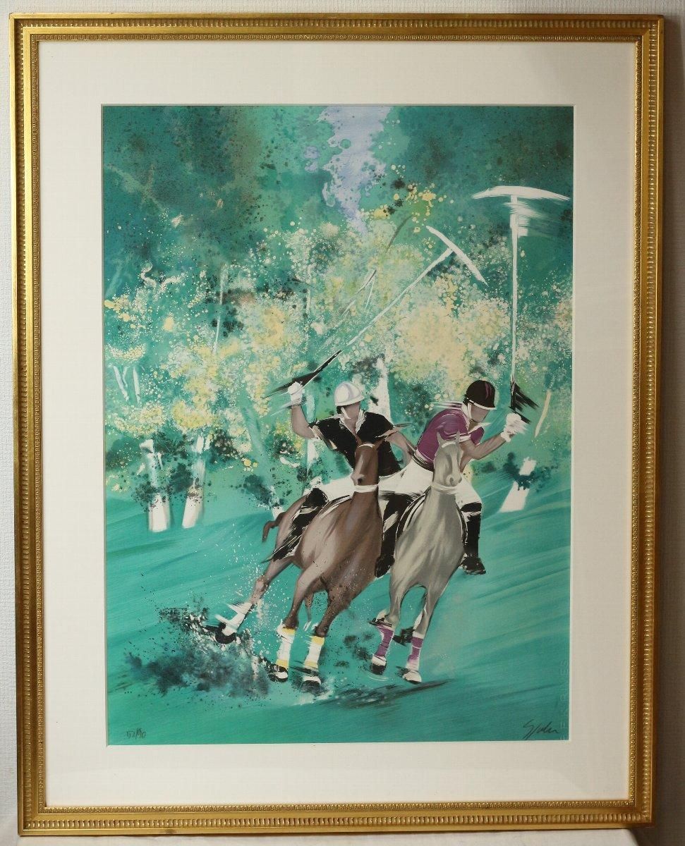 ビクトール・スパン　ポロ　オーガロ　133/300 箱付き　リトグラフ リトグラフ版画 ビクトール・スパン 「ポロ」 商品番号34111501