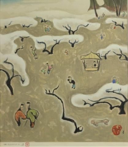 畦地梅太郎の「感じ入ったこと」 木版画 畦地梅太郎 「感じ入ったこと－77」 商品番号06061401