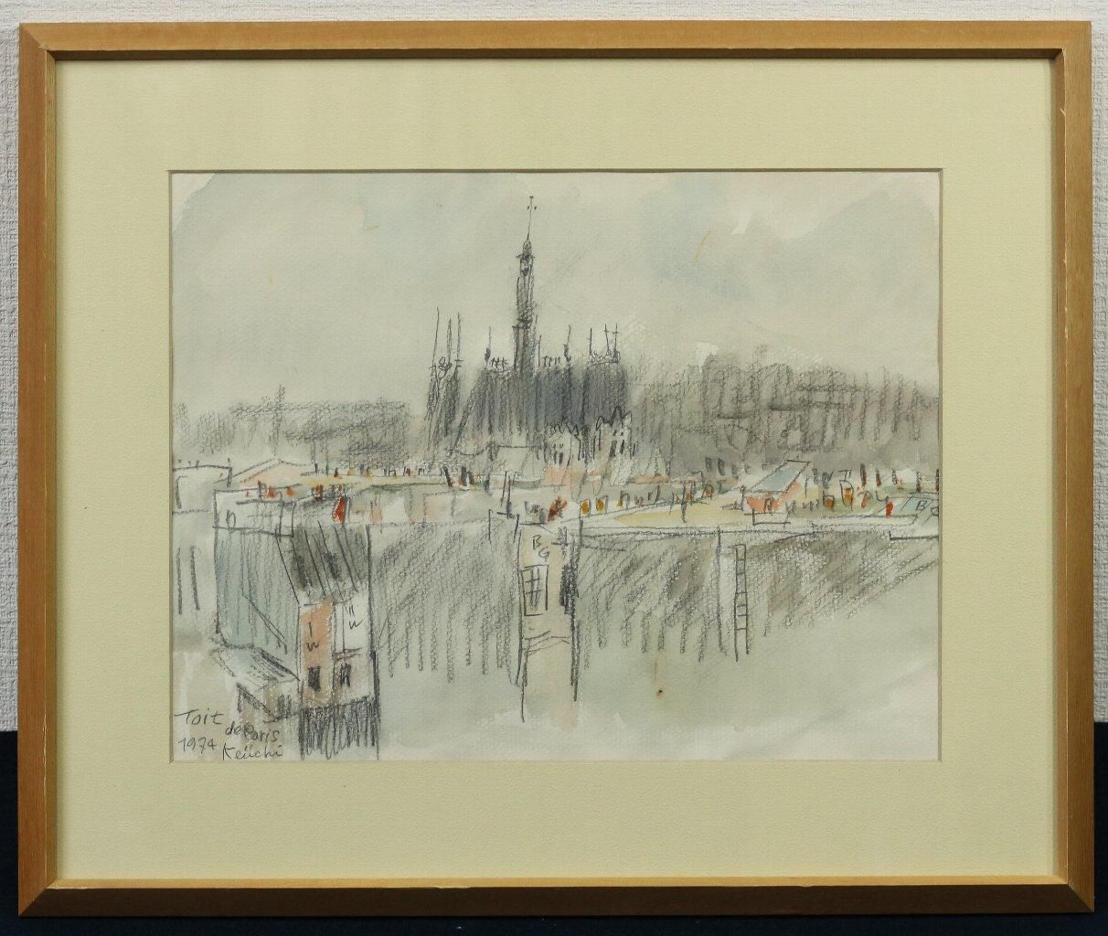 Toit de Paris 1974 鉛筆画・水彩画