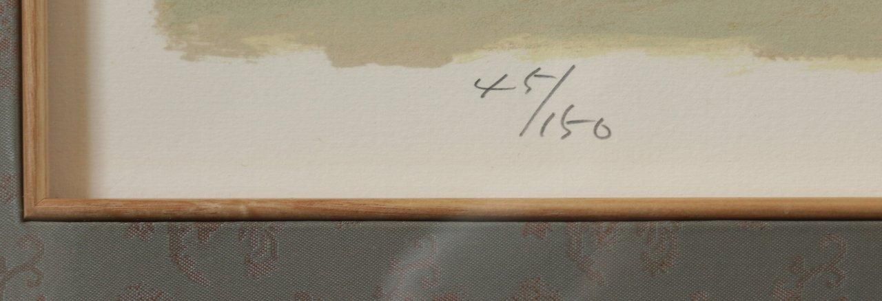 リトグラフ版画 林喜一郎 「宮城村晩秋 (上州の民家より)」商品 リトグラフ版画 林喜一郎 「宮城村晩秋 (上州の民家より)」商品