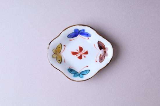 aba2208 中国美術 景徳鎮製 粉彩色絵花蝶紋 鉢 中国古玩(色絵