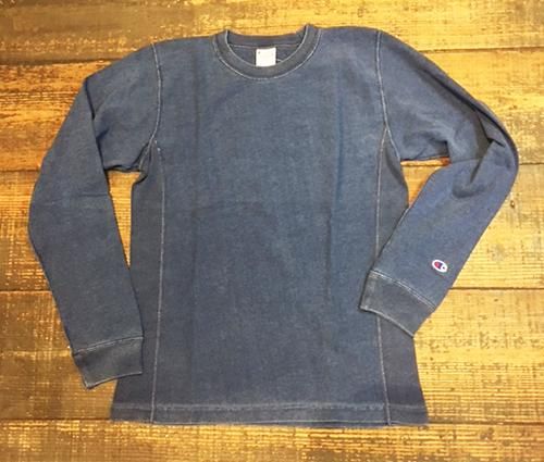 C3-L401 リバースウィーブロングスリーブTシャツ/INDIGO(Champion