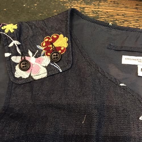 GH202 Cover Vest-Denim Floral Embroidery(Engineered Garments ...