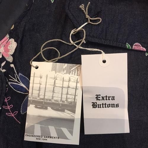 GH202 Cover Vest-Denim Floral Embroidery(Engineered Garments ...