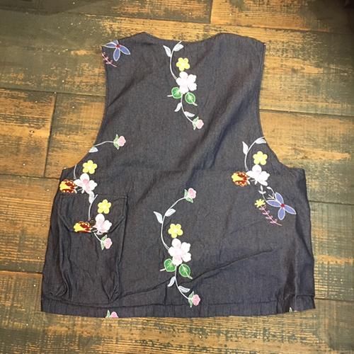 GH202 Cover Vest-Denim Floral Embroidery(Engineered Garments ...