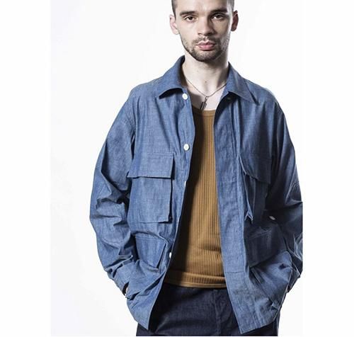 slow chambray fatigue jacket | www.michaelfulcherstudios.com