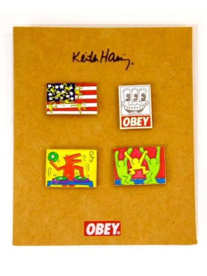 OBEY KEITH HARING PIN SET - FRAGILE