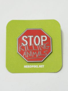 NERDPINS/ VEGAN STOP SIGN PIN