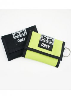 OBEY / DROP OUT TRIFOLD WALLET 2顼 (BLK/SAFETY GREEN)