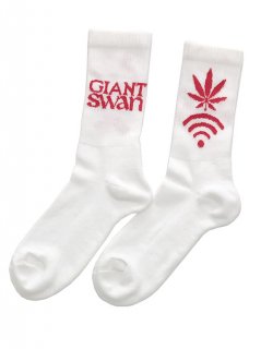 GIANT SWAN / WEED&Wi-Fi SOCKS (WHT) 