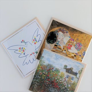 【送料無料】有名画家のスペシャルアートカード3枚セット/ 多目的カード（ピカソ・クリムト・モネ）/ フランス製