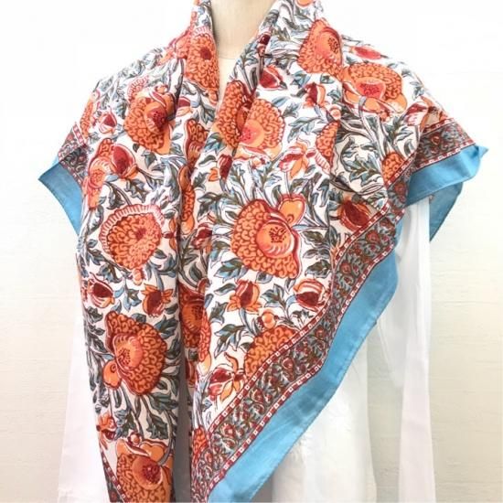 15%引き) ANOKHI スクエアスカーフ 115cm x 115cm - インドの