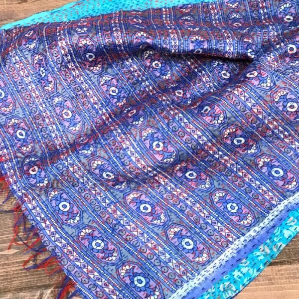 30%引き) シルクカンタ（刺し子刺繍）プレーンストール（中