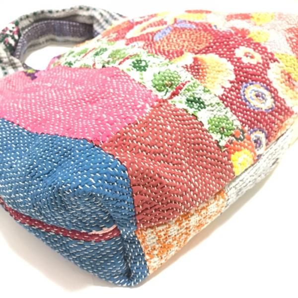 ラリーキルト刺し子トートバッグ ピンクアソート 柄Aのみ
