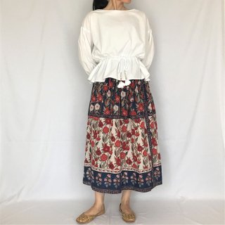ANOKHI ブロックプリント ラップスカート　MLサイズ