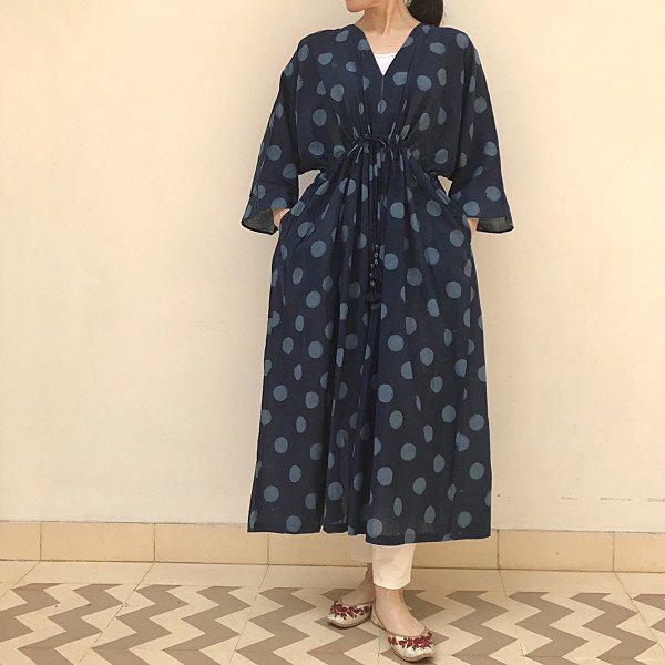日本初の公式 アノーキ　ワンピース　カフタンドレス　フリーサイズ ひざ丈ワンピース
