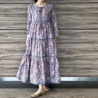 A*a様 vintage ANOKHI ブロックプリントロングスカート　レア vintage ANOKHI ブロックプリントロングスカート レア