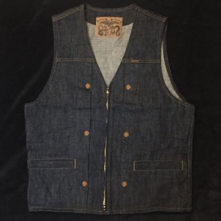 RKK-242 CROSS DENiM VEST 3rd BLUE