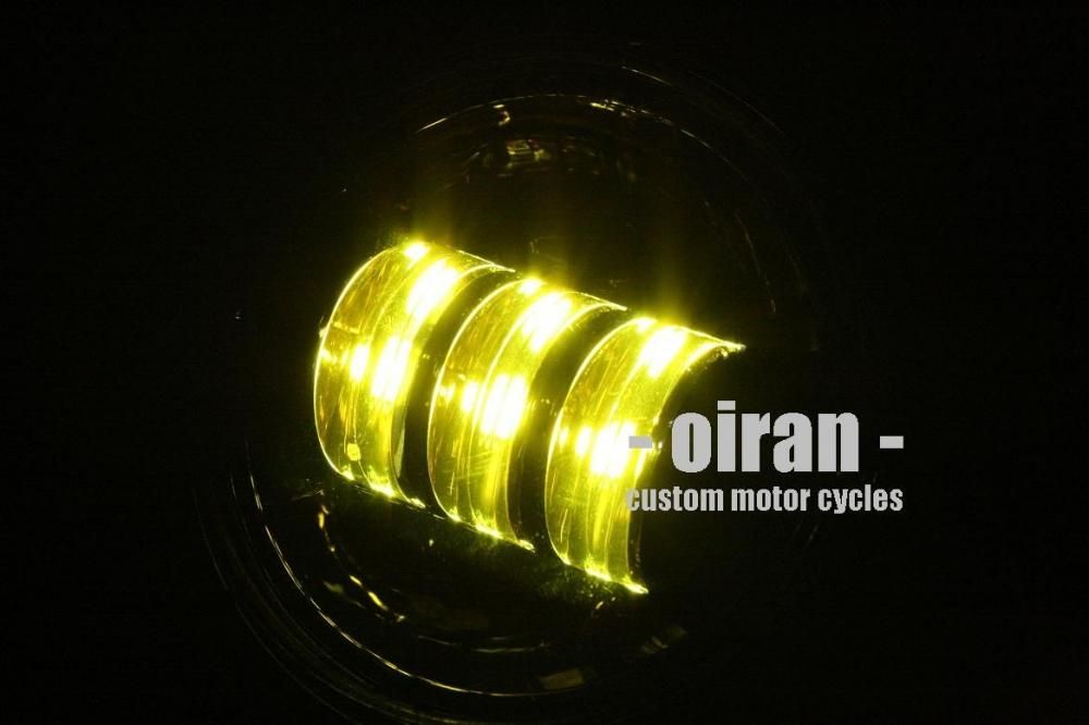 4.5インチ 4-1/2 LED 補助ライト クロームメッキ イエロー光30W 4.5インチ 4-1/2 LED 補助ライト クロームメッキ イエロー光30W