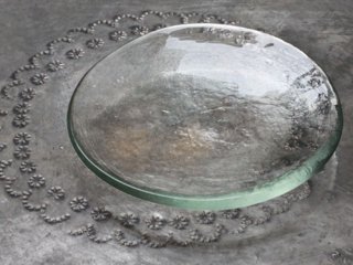 イランの手吹きガラス　タパス皿　Lサイズ