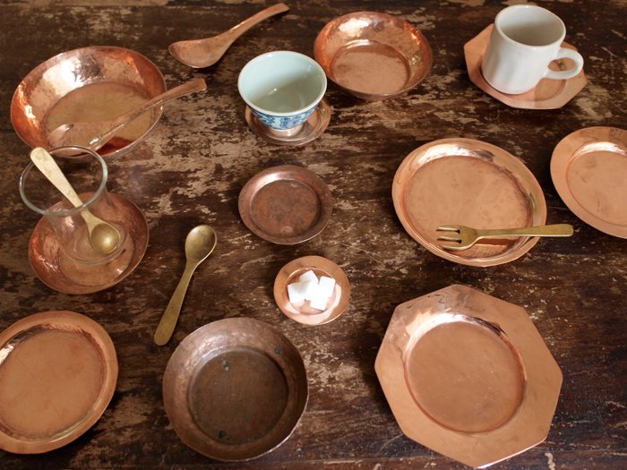 絶品】 小皿 銅 食器 銅装飾 ハンドバスボウル インドの銅装飾