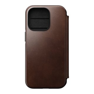 NOMAD Modern Leather Folio for iPhone 14 Pro ブラウン