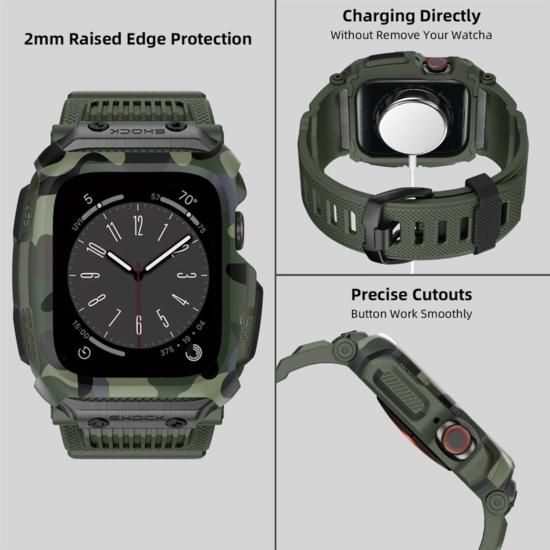 Apple Watch 45mm/44mm/42mm用耐衝撃ケース一体型ラグドバンド Apple Watch 45mm/44mm/42mm用耐衝撃ケース一体型ラグドバンド