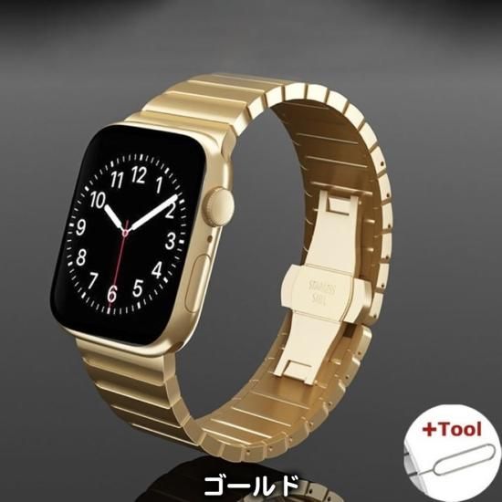 Apple Watch 各機種対応 蛇腹スタイルステンレススチールバンド
