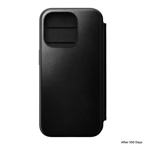 NOMAD Modern Leather Folio for iPhone 15 Pro ブラック