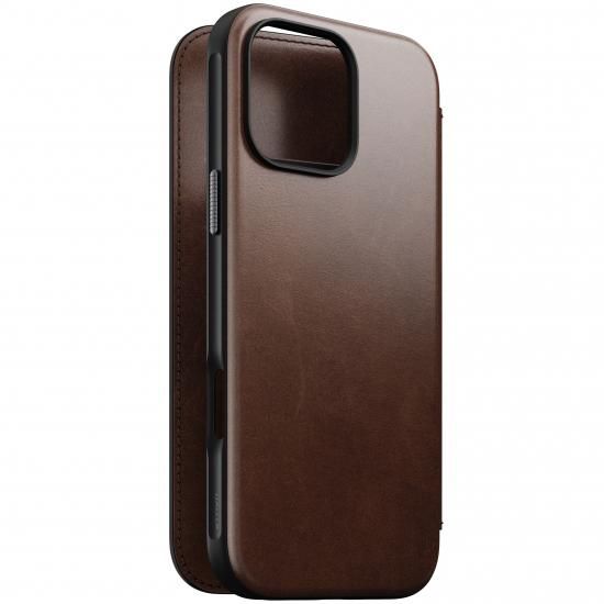 レア！NOMAD iPhone16ProMax マグネティックレザー ブラウン Magnetic Leather Back - iPhone 16 Pro Max | Rustic Brown