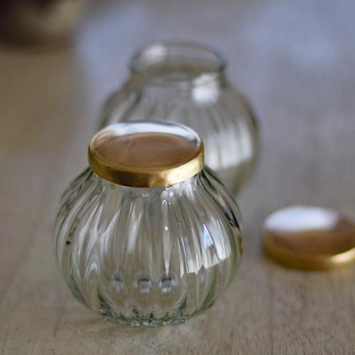 リコリス(リサイクル瓶のクリア・真鍮) - 左藤吹きガラス工房 ネット