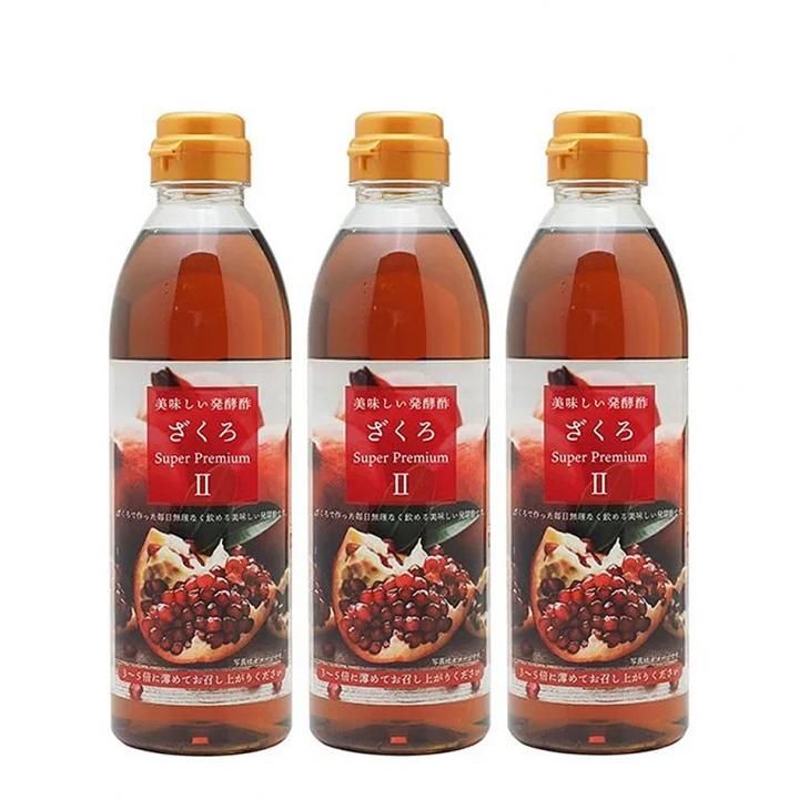 美味しい発酵酢ざくろ スーパープレミアム Ⅱ 500ml×3本セット