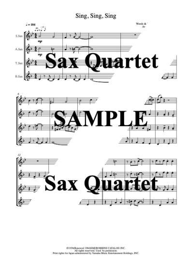 SING SING SING 【サックス四重奏 SATB】 - Hearts-Beat-Music SING SING SING 【サックス四重奏 SATB】 - Hearts-Beat-Music