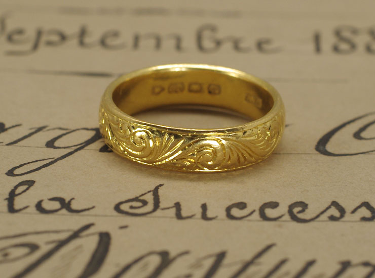アンティーク22金結婚指輪