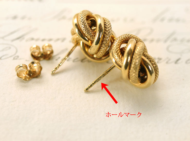 世界的に有名な ヴィンテージ9金ノットピアス アクセサリー