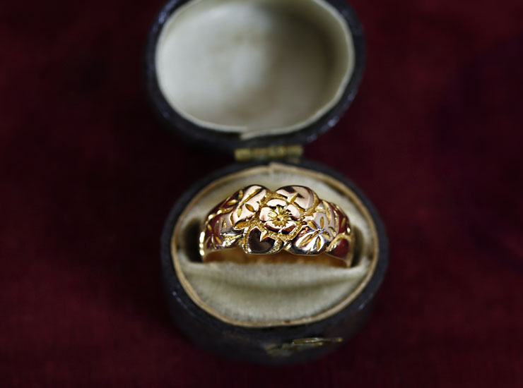 アンティークK18結婚指輪