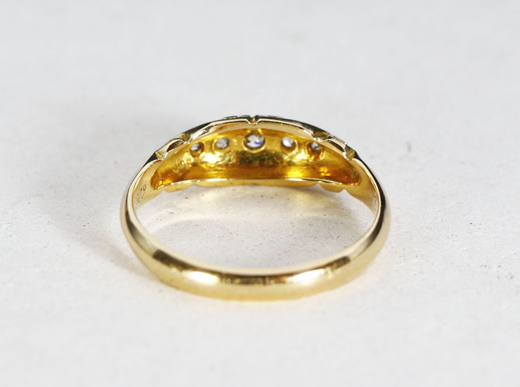 アンティークK18ダイヤモンドリング