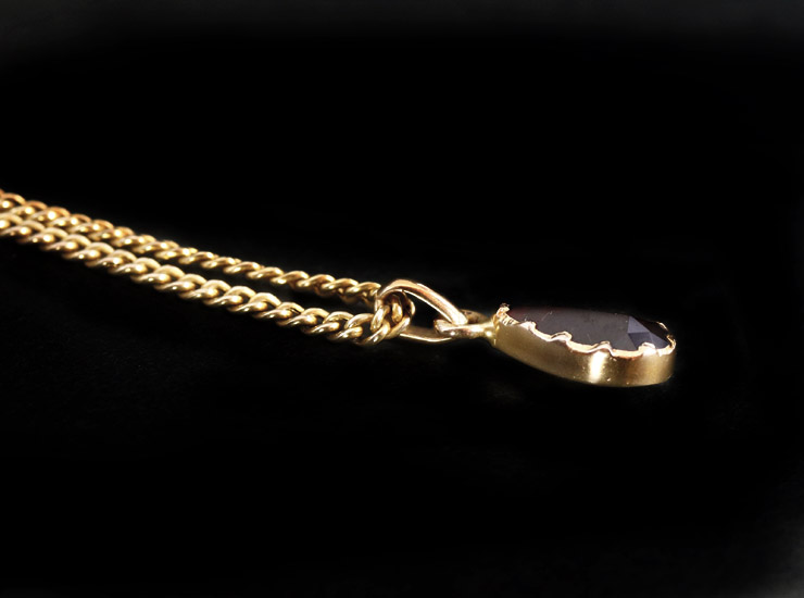 アンティークK18ペルピニャンガーネットペンダント