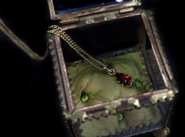 アンティークK18ペルピニャンガーネットペンダント