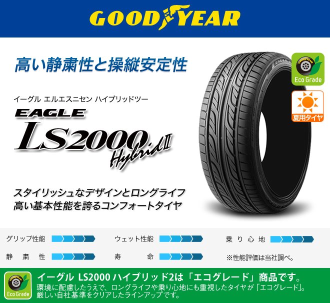 グッドイヤー　LS2000 HybridⅡ　165/50R15　すべてコミコミ4本SET価格！！ -  タイヤフェスタはタイヤ交換にかかわるすべてを、コミコミで格安に販売する新しい方式のタイヤショップです。