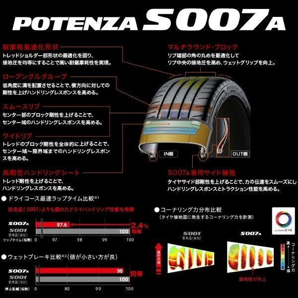 BRIDGESTONE POTENZA S007A 205/45R17 88Y XL すべてコミコミ4本SET価格！！  タイヤフェスタはタイヤ交換にかかわるすべてを、コミコミで格安に販売する新しい方式のタイヤショップです。