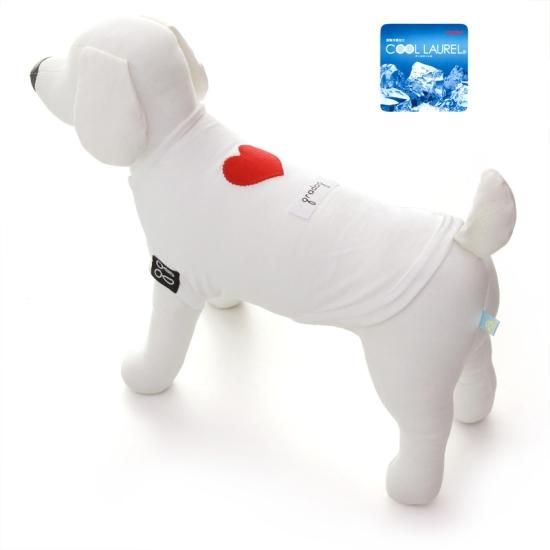 プチハート〈クールホワイトシャツ〉 - 犬の服・ドッグウェアと首輪の