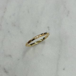 K18 YG diamond ring<br>