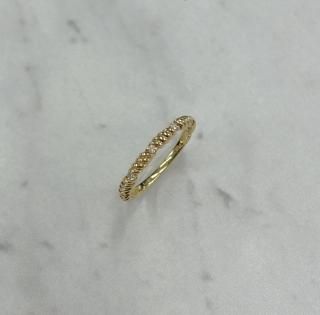 K18 YG twist diamond ring<br>