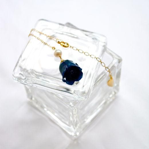 青い薔薇のガラスのジュエリー*ネックレスペンダントトップ10735-479c